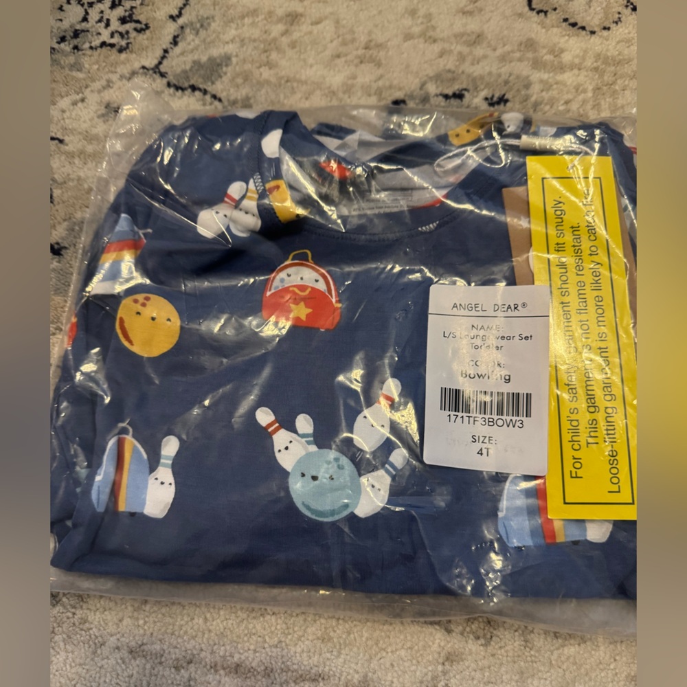 2 piece PJS- Angel Dear/ 4T/ Bowling 🎳, blue, green/ NWT